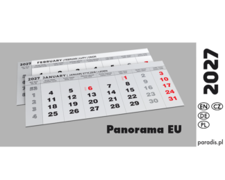 Kalendarium trójdzielne 2027 Panorama Euro Black