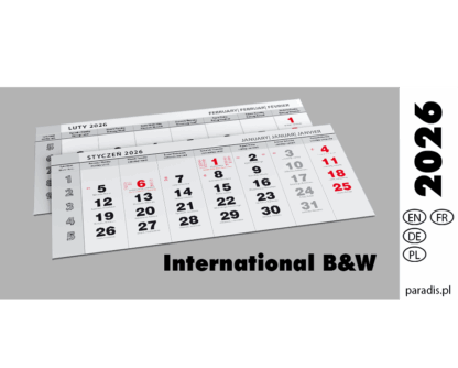 Kalendarium trójdzielne 2026 International Black