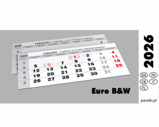 Kalendarium trójdzielne 2026 Euro